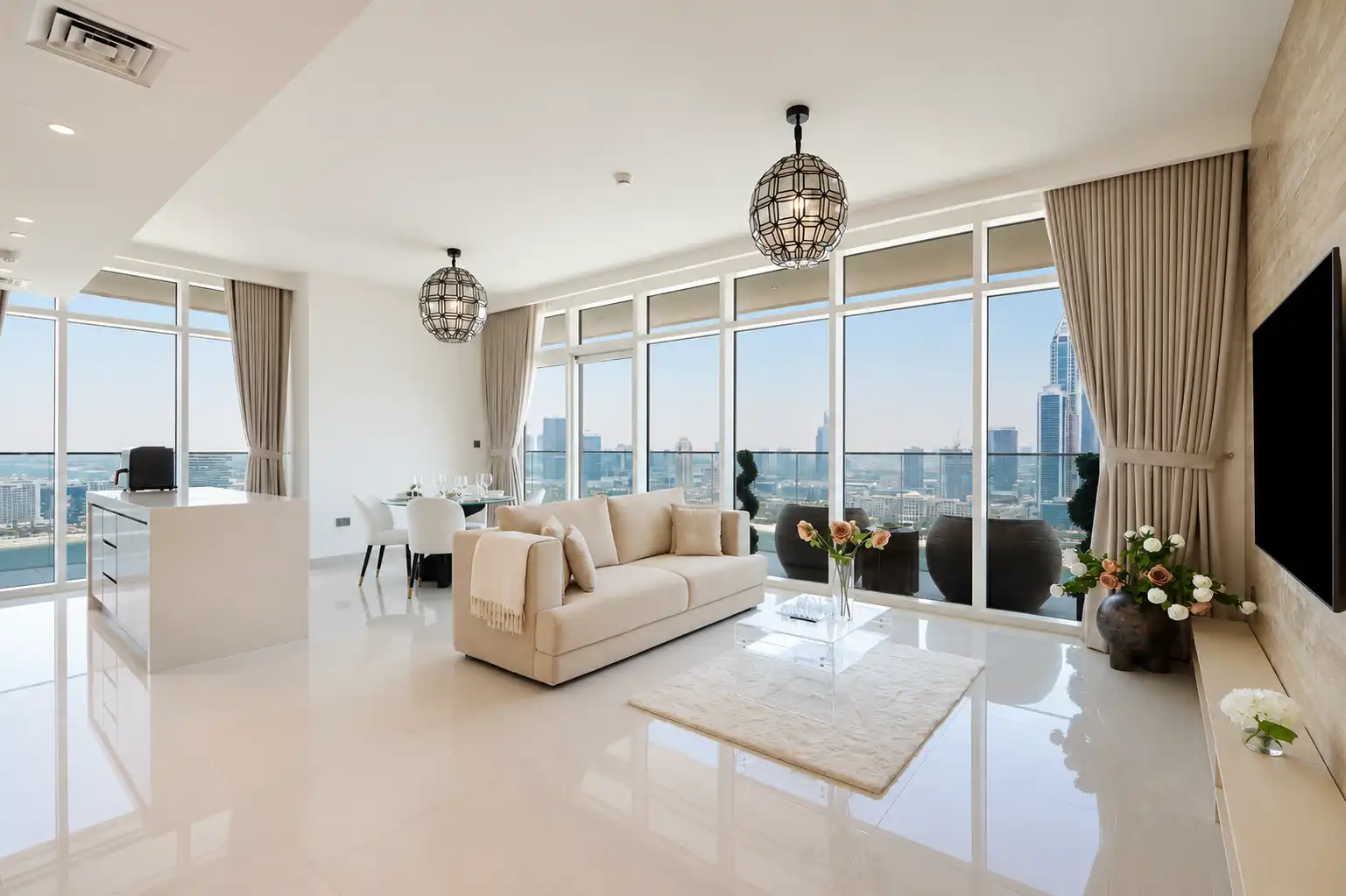 3BR with Marina Skyline View & Private Beach, Dubai