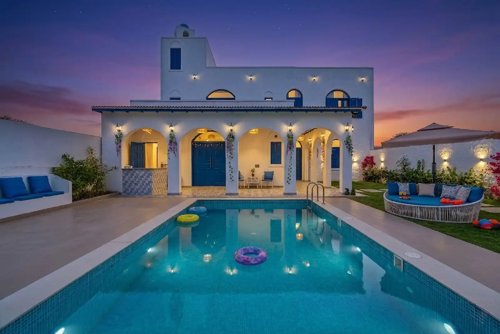 Greek Villa w/ Private Pool and Lawn, Gurgaon