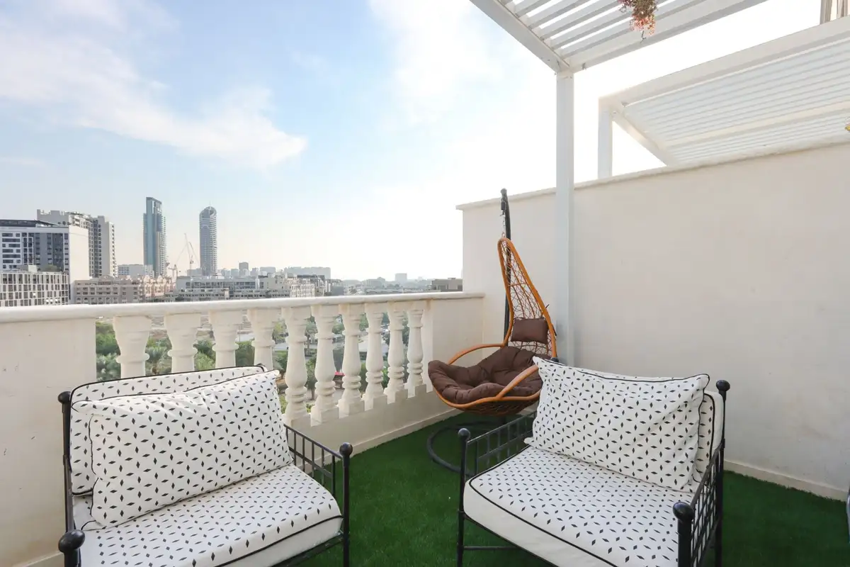 Homey 1B with Spacious Terrace in JVC, Dubai