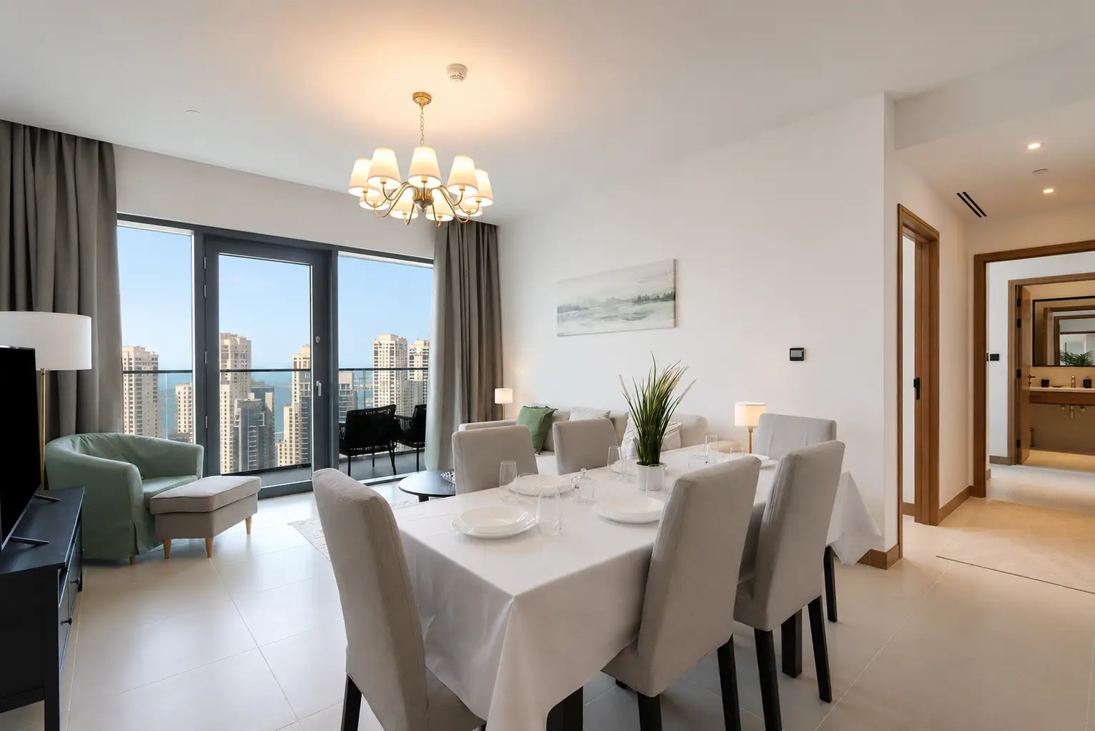 Modern 3BR with Marina & Sunset View, Dubai