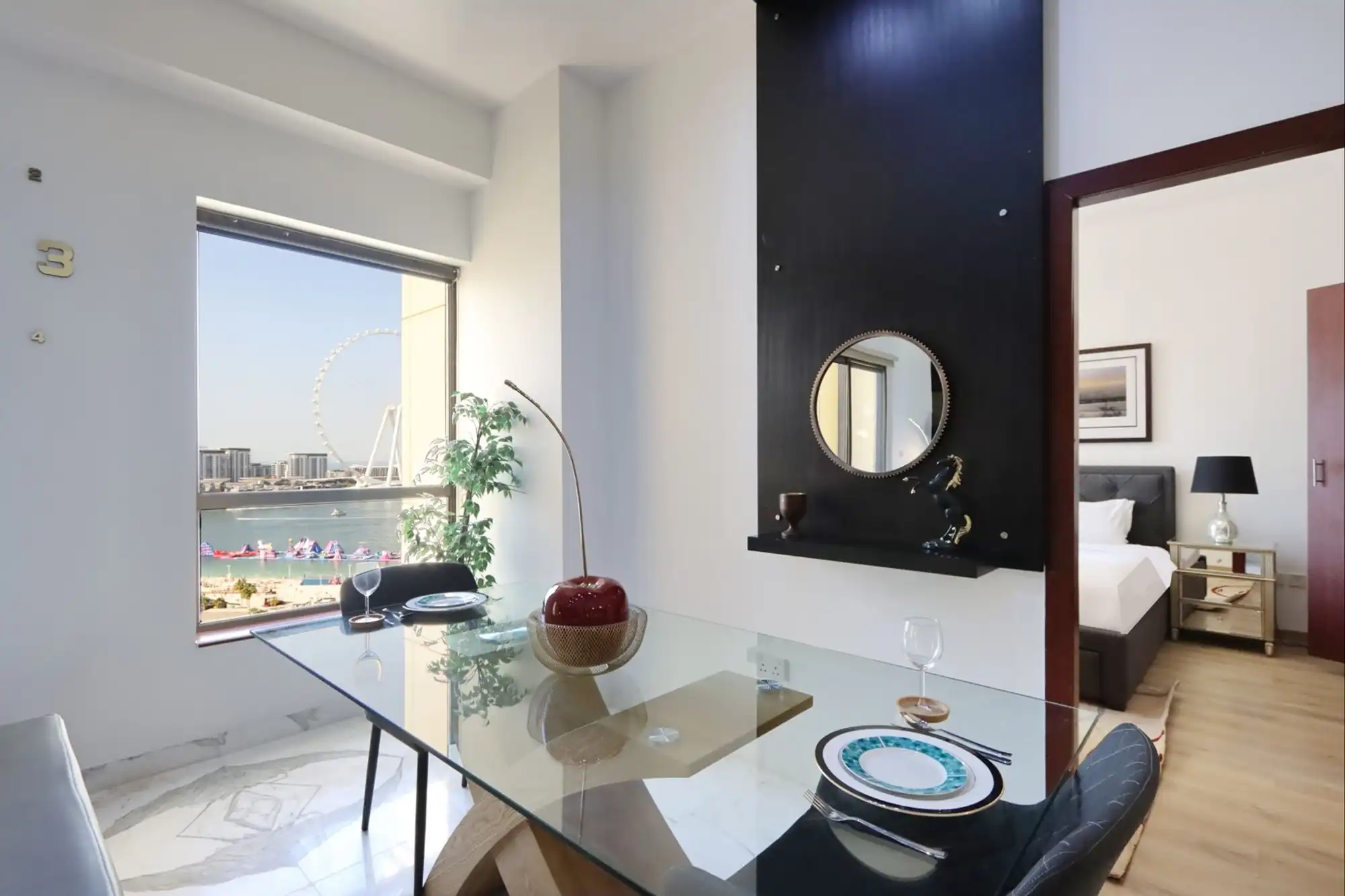 Upgraded 1B with Beach Access and Ain Dubai Views, Dubai
